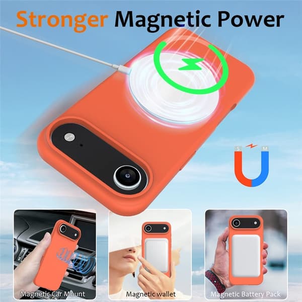 Mobilskal till iPhone Air MagSafe Silikon Anti-Drop - Orange Orange