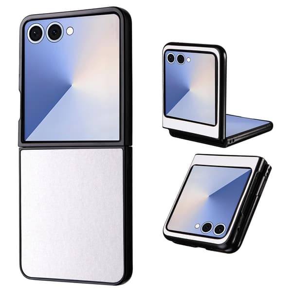 Mobilskal till Galaxy Z Flip7 PU Läder Protective - Vit Vit
