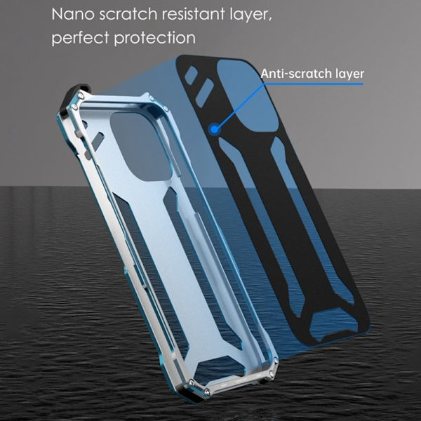 R-JUST Mobilskal till iPhone 14 Plus Metall Anti-Fall Shockproof Blå