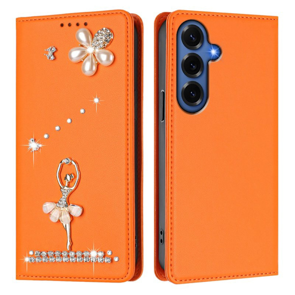Plånboksfodral för Samsung Galaxy S26 Plus Konstläder RFID - Orange
