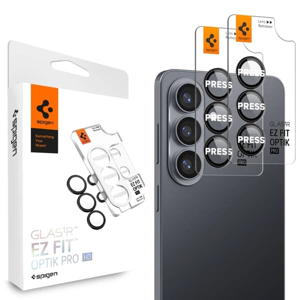 Spigen [2-Pack] Kameraskydd Härdat Glas För Galaxy S26 Plus - Svart Svart