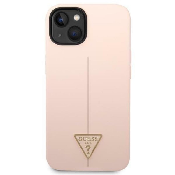 GUESS iPhone 14 -kuori Silicone Triangle - Pinkki