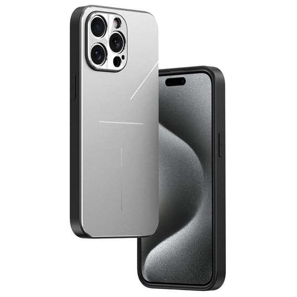 R-JUST RJ-52 Mobilskal till iPhone 15 Pro Aluminium + TPU Silver