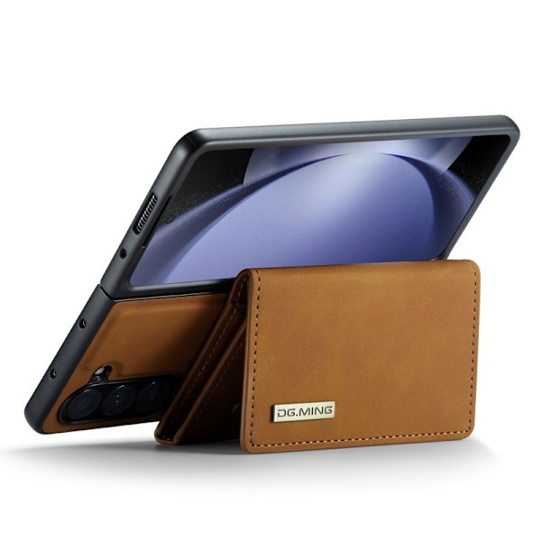 DG.MING Magnetiskt Avtagbart Plånboksfodral Samsung Galaxy Z Fold5 Brun