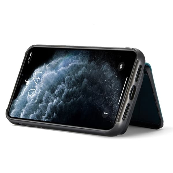 JEEHOOD Mobilskal till iPhone 11 Pro Max Konstläder TPU Blå