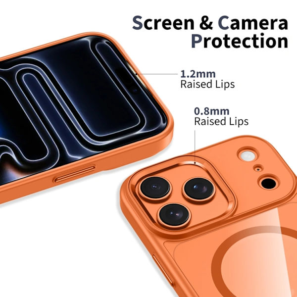Tech-Protect Mobilskal till iPhone 17 Pro Max Magsafe Matte - Orange/Clear Orange