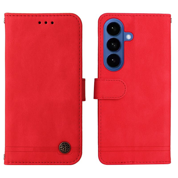 Plånboksfodral för Samsung Galaxy S26 Plus Konstläder Stativ - Röd