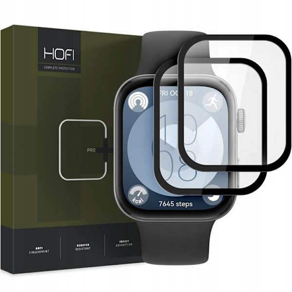 [2-Pack] Hofi Huawei Watch Fit 3/4 Härdat Glas Skärmskydd Hybrid Pro Plus Svart