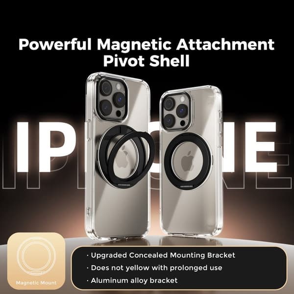ABEEL Q-LUCK Mobilskal till iPhone 15 Pro Shockproof Med Kickstand Svart