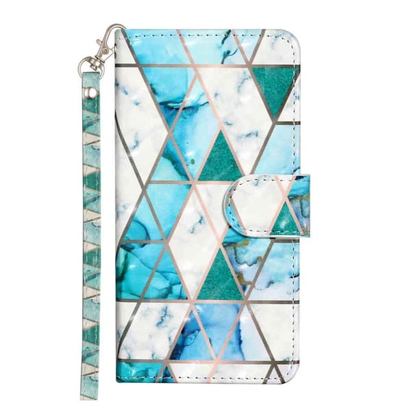 Plånboksfodral för Samsung Galaxy S26 Plus 3D-mönster Konstläder - Grön marmor