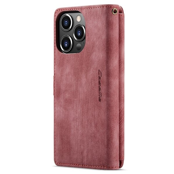 CASEME iPhone 15 Pro Max Plånboksfodral C30 Zipper - Röd