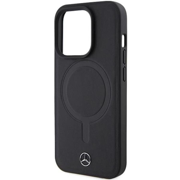 Mercedes iPhone 15 Pro Mobilskal Magsafe Smooth Läder - Svart Svart