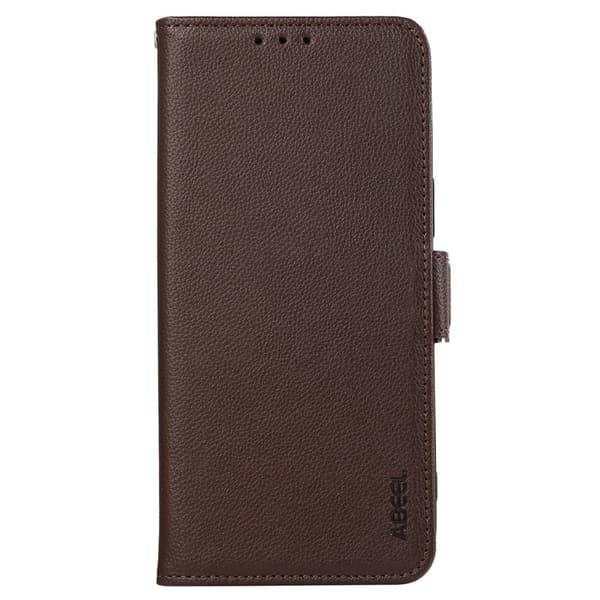 ABEEL OnePlus 13R 5G Plånboksfodral Litchi Textur Konstläder RFID-Skydd Brun