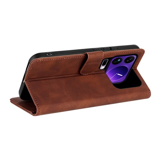 AZNS Xiaomi 17 Pro Max Plånboksfodral Konstläder - Brun