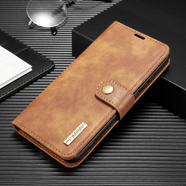DG.MING Äkta Läder Plånboksfodral Huawei P40 Pro - Brun Brun