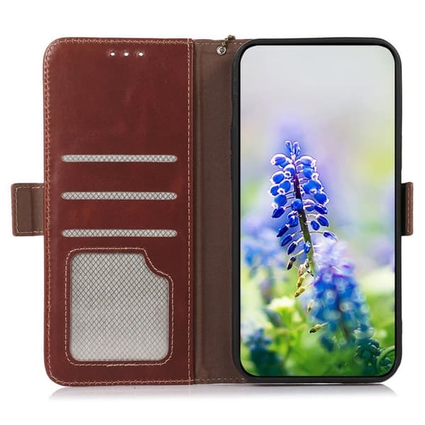 Samsung Galaxy S26 / S26 Pro Plånboksfodral RFID Skydd Äkta Läder - Brun