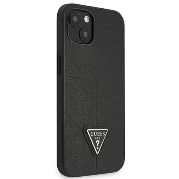 Guess iPhone 13 Mini Skal Saffiano Triangle Logo - Musta Black