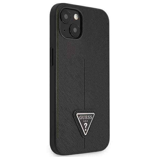 Guess iPhone 13 Mini Skal Saffiano Triangle Logo - Sort Black