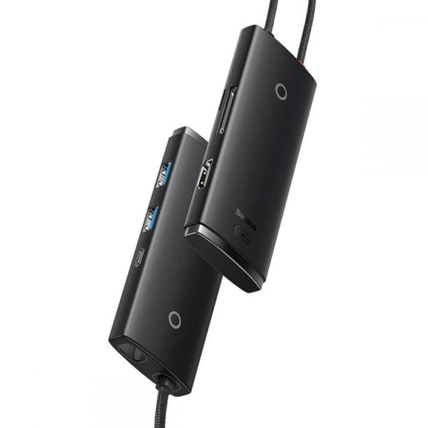 Baseus Lite -sarjan 6-porttinen HUB-sovitin USB-C - musta