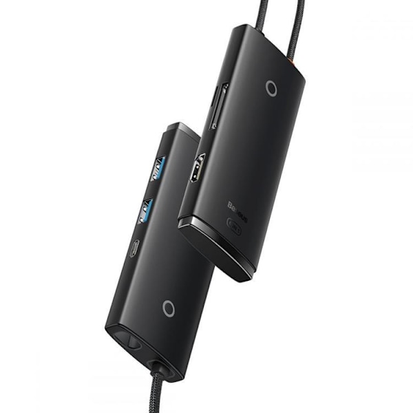 Baseus Lite Series 6-Port HUB Adapter USB-C - Svart Svart