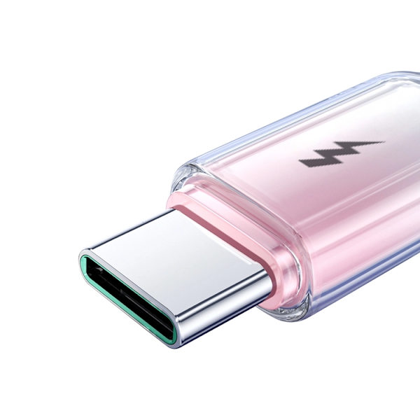 Joyroom S-A42 USB-A - USB-C 3A 1.2m Kabel Crystal-Clear Series - Vit Vit