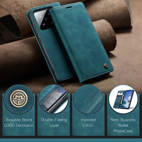 CASEME 013 Plånboksfodral för Xiaomi 15 - KonstLäder - Blå