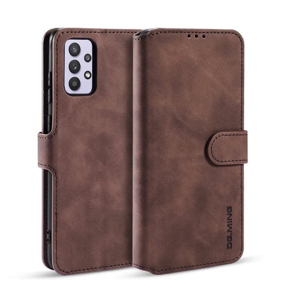 DG.MING Retro Plånboksfodral Konstläder för Samsung Galaxy A32 5G - Brun