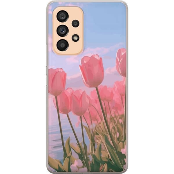 Mobilskal till Samsung Galaxy A53 5G med Rosa Tulpaner