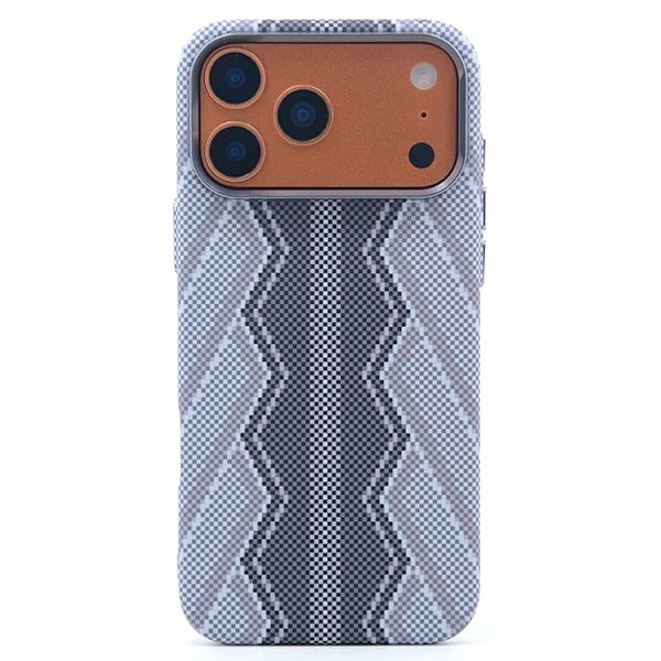 Mobilskal till iPhone 17 Pro Max MagSafe Carbon Fiber - Grå Orm Grå