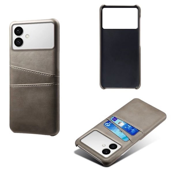 Mobilskal till Samsung Galaxy S26 Edge PU Läder + Hård PC - Grå