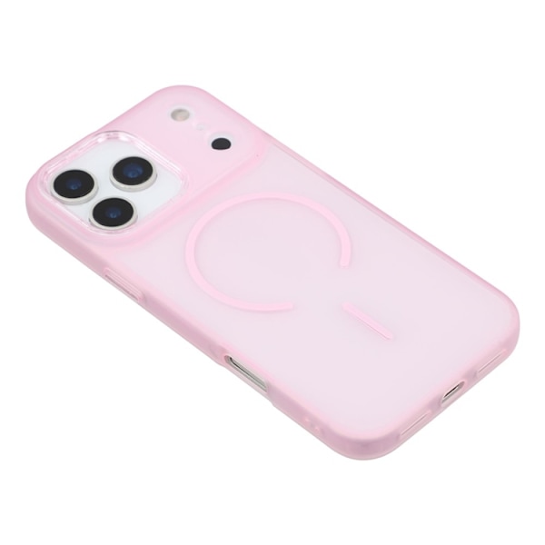 Mobilskal till iPhone 17 Pro Max MagSafe med Glitter Lins Frame - Rosa Rosa