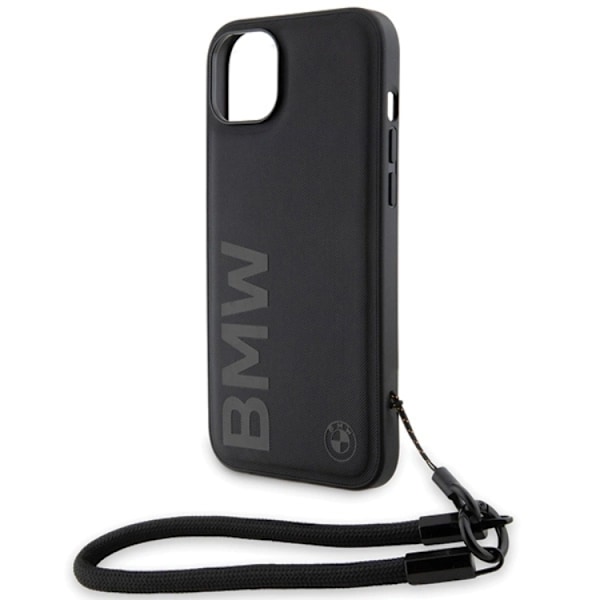 BMW iPhone 15/14/13 Mobilskal Signature Läder Wordmark Cord Svart