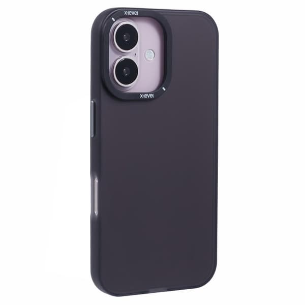 X-LEVEL Mobilskal till iPhone 16 Matt Finish PC + TPU - Svart