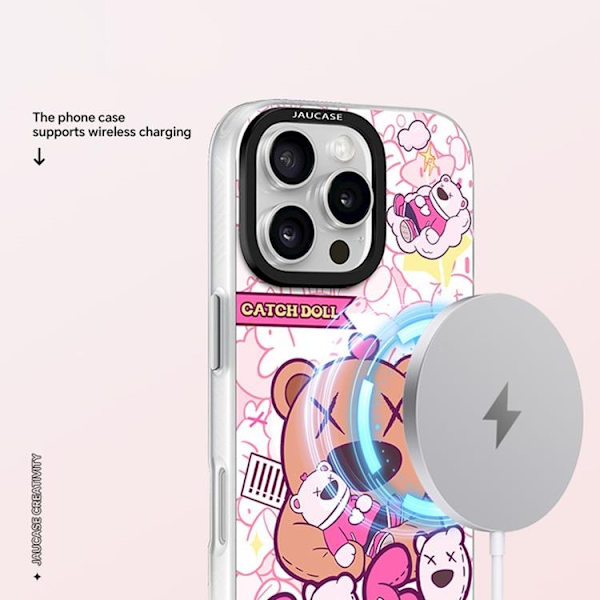 JAUCASE Mobilskal till iPhone 16 Pro MagSafe - Puppet Bear Blå