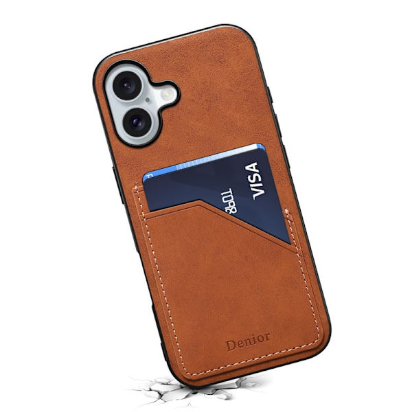 DENIOR Mobilskal till iPhone 17 PU Läder + TPU + PC - Brun