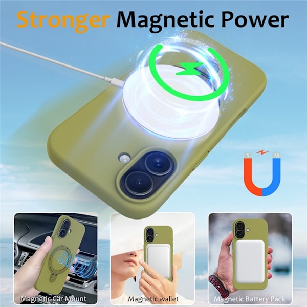 Mobilskal till iPhone 17 MagSafe Kickstand PC + Silikon - Grön Grön