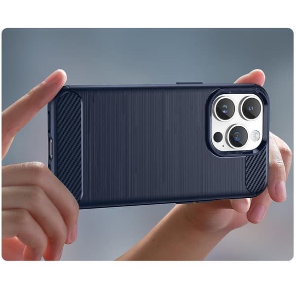 iPhone 15 Pro -puhelinkuori Carbon Flexible - sininen Blå