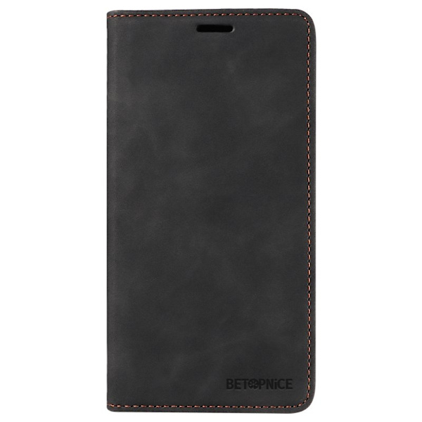 BETOPNICE 003 iPhone 15 Plus Plånboksfodral Konstläder - Svart