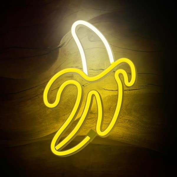 Forever Light LED Neon BANANA Bat FLNE10 + USB - Gul/Vit Gul