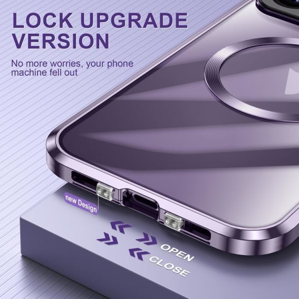 BOOM iPhone 13 Pro Max Mobile Cover Magsafe metallirunko - hopea