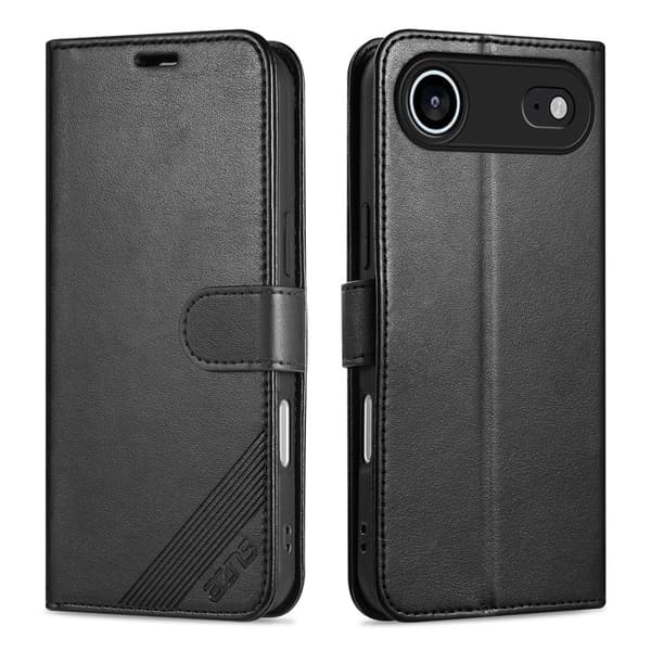 AZNS iPhone Air Plånboksfodral Anti-Scratch Konstläder - Svart