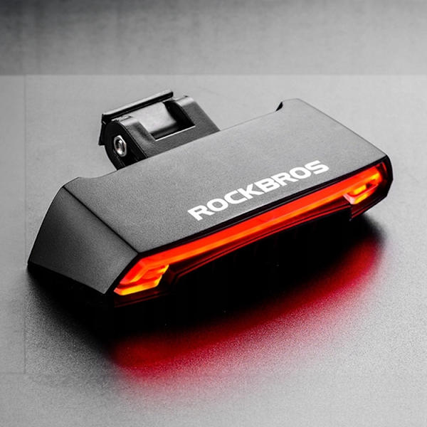 Rockbros bakre cykelljus med laser - Svart