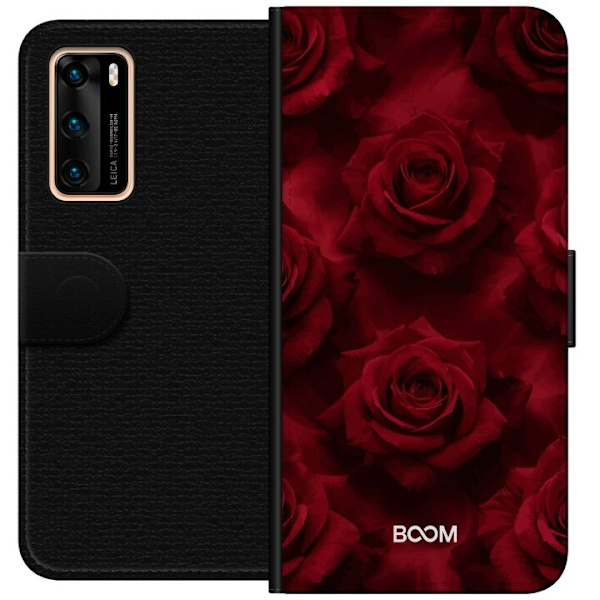 Plånboksfodral till Huawei P40 med Crimson Rose