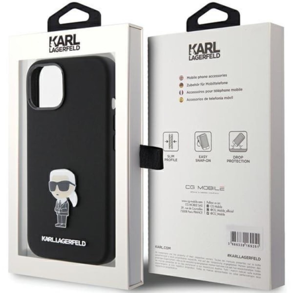 KARL LAGERFELD iPhone 15 Mobilskal Ikonik Metal Pin