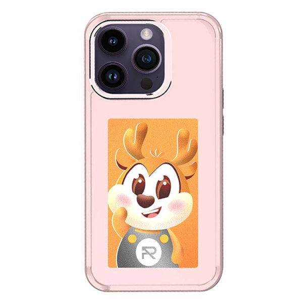 Mobilskal till iPhone 15 Pro NFC DIY Customized HD Smart E-Ink - Rosa Rosa