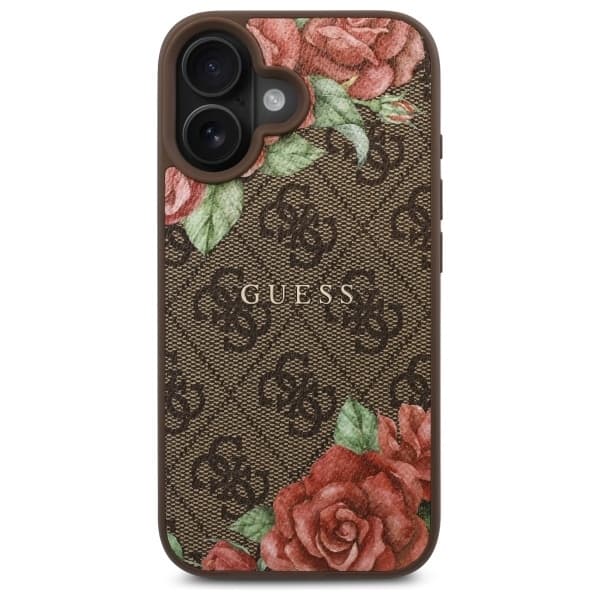 Guess telefonetui til iPhone 16 MagSafe 4G Blomsterprint - Brun Brun