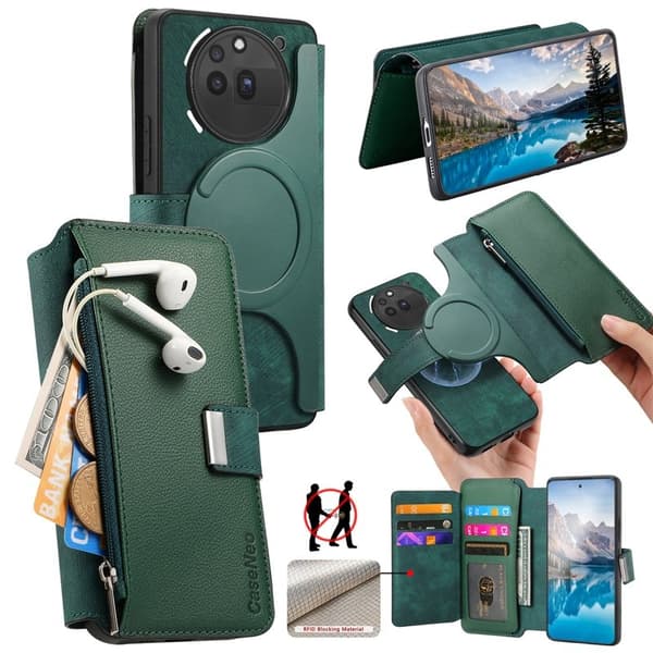 CASENEO MW-02 Plånboksfodral för Nothing Phone (3a) - Konstläder - Grön