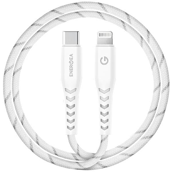 Energea USB-C til Lightning Kabel 1.5m MFI Nyloflex C94 - Hvid Vit