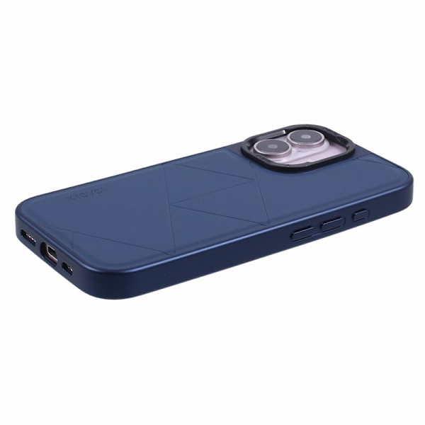 X-LEVEL Mobilskal till iPhone 16 Geometrisk PC+TPU+Läder Blå