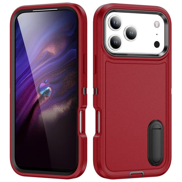 Mobilskal till iPhone 17 Pro Max Kickstand - Svart/Röd Röd